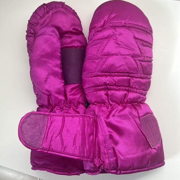 Large women’s retro thinsulate puffer mittens - Picture 5 of 5